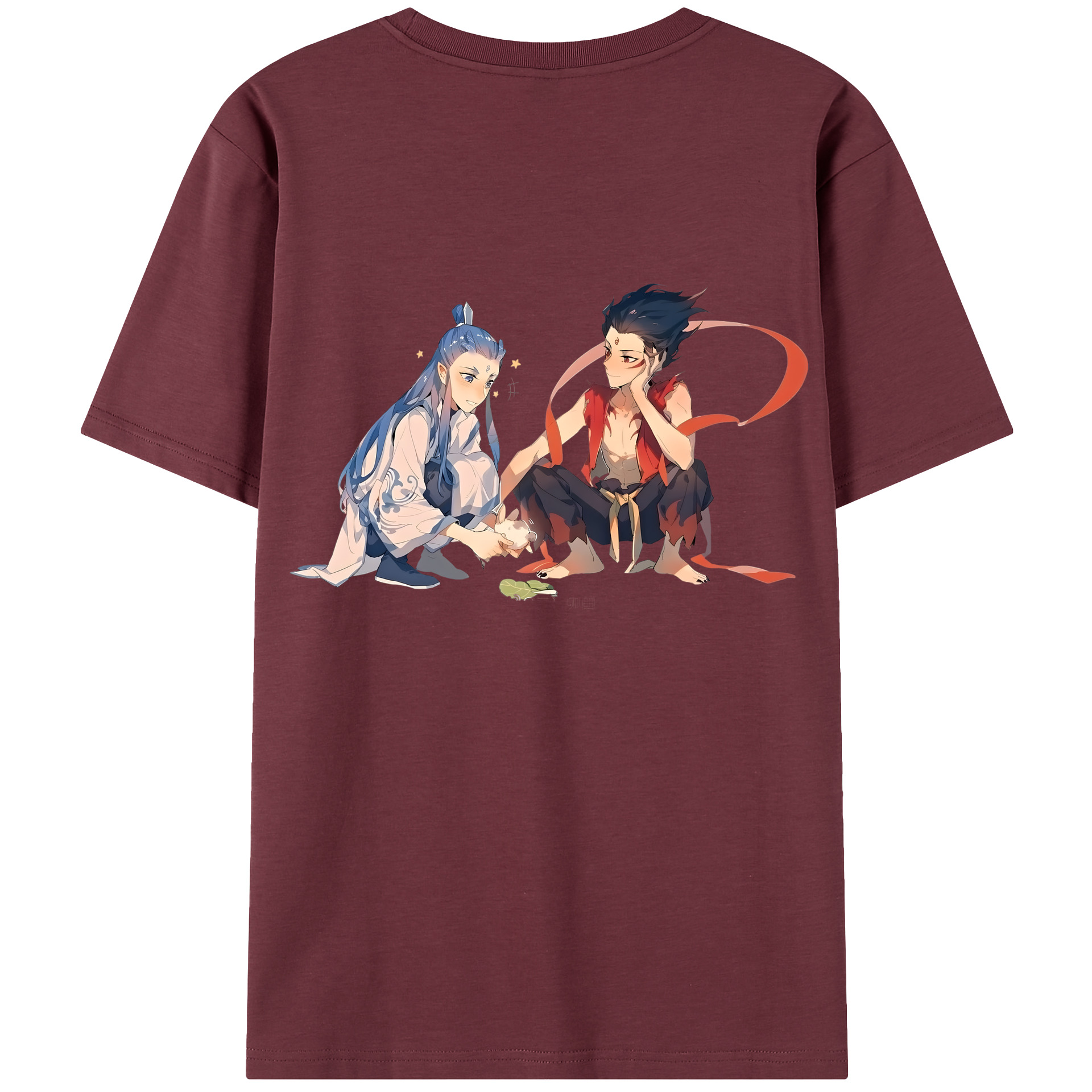 （画像用） Ne Zha 2 ナタ 魔童の大暴れ 綿100％半袖Tシャツ（背面プリント）